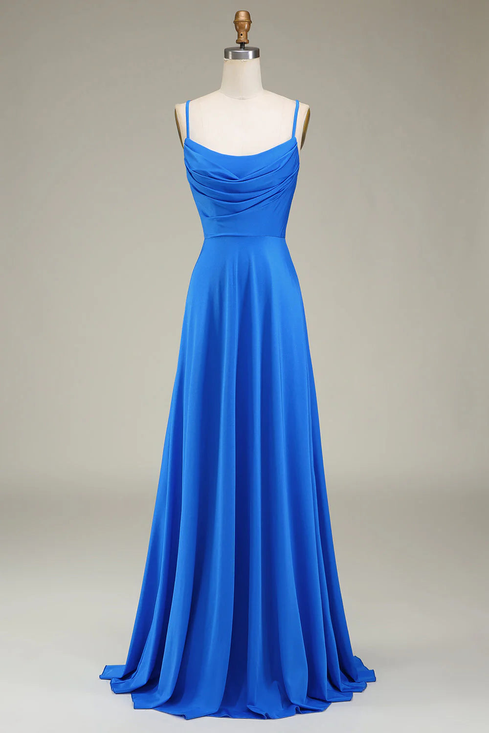 Vestidos de dama de honor de corte A con tirantes finos y pliegues